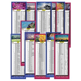 Daily Bible Reading Schedule by Month - 4 Sets of 6 Designs - Total Qty of 24 (2"x6") - Perfect for Helping Set a Schedule to Read the Bible in a Year