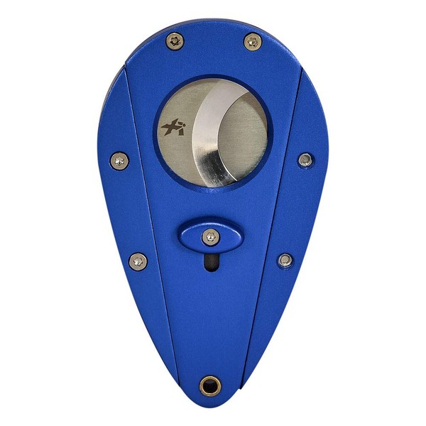 Xikar Xi1 Cigar Cutter, 440C Stainless Steel Blades with Rockwell HRC 57 Rating, 54 to 60 Ring Gauge, Double Guillotine Action, Blue