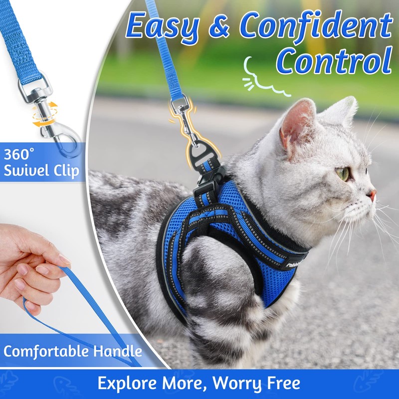 rabbitgoo Cat Harness and Leash Set for Walking Escape Proof,