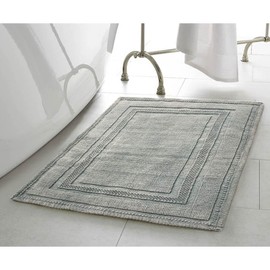 Jean Pierre New York Alfombra de baño, algodón, Lavado a la Piedra, diseño Circuito, Contemporáneo, Gris, 17x24/20x32 in. Set, 1, 2