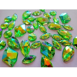 300pcs mixed shape size deep blue crystal sew on rhinestones Acryl loose Beads hand sewing strass