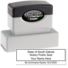 MaxLight Premium Pre-Inked South Dakota Notary Public Stamp, 7/8 x 2-1/4, State Board Compliant, Ideal for South Dakota Notary Public, Pre-Inked Notary SD Stamp, South Dakota Notary Stamp