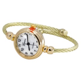 Blekon Original Elegant 23mm Round Analog Display Watch for Women with Arabic Numerals and Cable Cuff Bangle