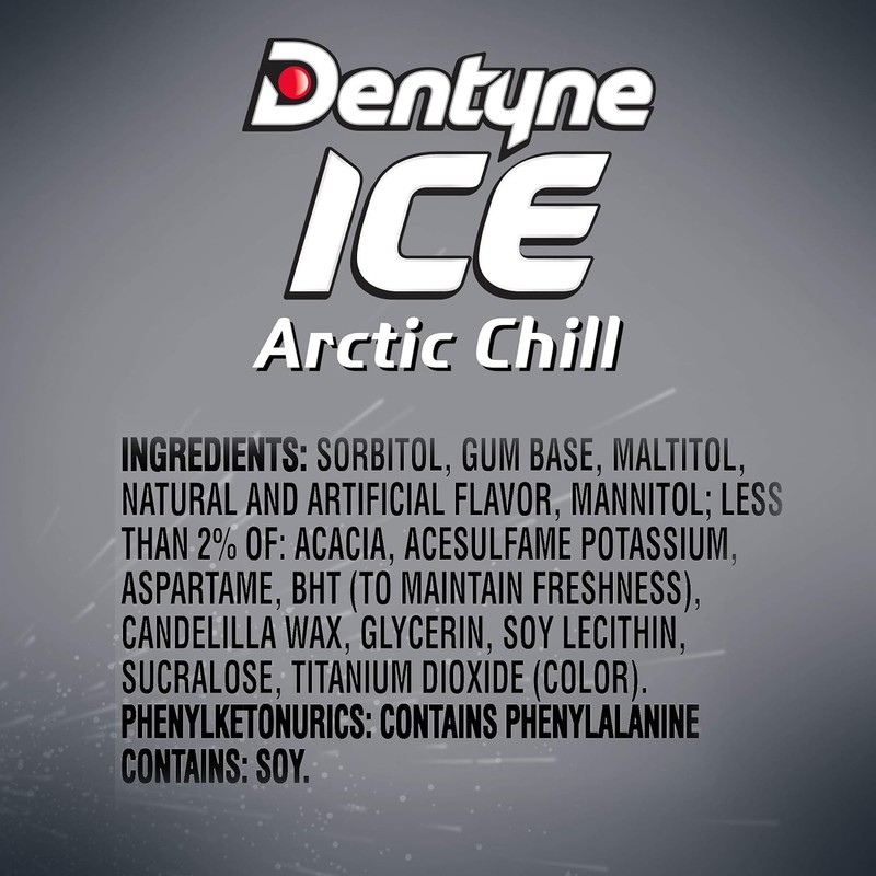 Dentyne Ice Sugarless Gum, Artic Chill, 60 Pieces/Pack, 4 Packs/Box