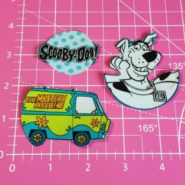 Handmade Scooby-Doo Fabric Iron-On Applique Patches For Kids, Jacket Shaggy Family - set of 3