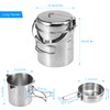 HUIOP 1L Stainless Steel Cooking Kettle Portable Outdoor Camping Backpacking
