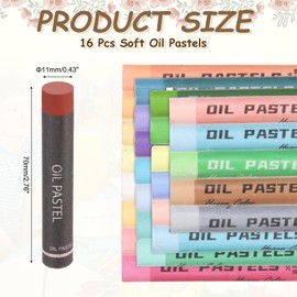 sourcing map Soft Oil Pastels, Oil Pastel Crayons Vibrant Color Blendable Art Supplies for Painting Drawing Blending Painting Artists Beginners Professional(Brown, Pack of 16)