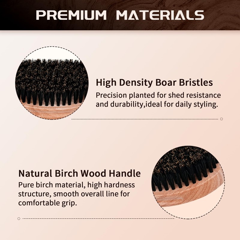 360 Curved Wave Brush For Men & Beard - Soft
