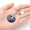JOVIVI Lapis Lazuli Crystal Gemstone Keyring Silver Tree of Life