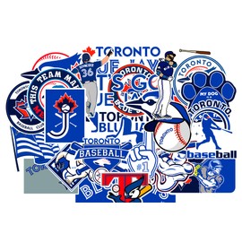 25pcs Toronto Baseball Blue Stickers Jays Pack for Laptop Water Bottle Car Window Scrapbook Helmet Skateboard Wall Cool Vinyl Decals for Kids Teens Adults Fans Gifts Mighty Jays Inspiblue
