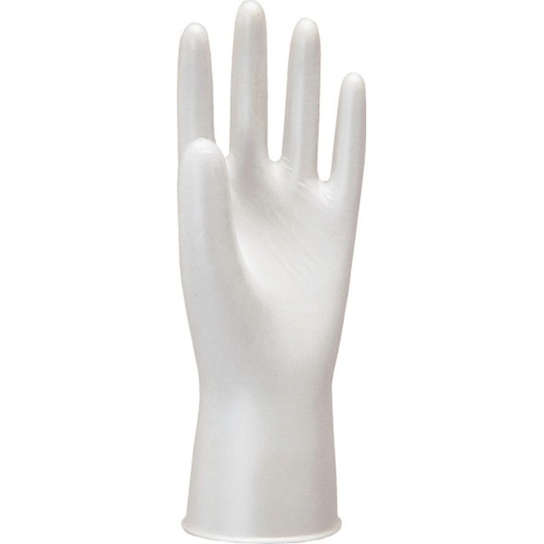 Model Robe No910 Natural Rubber Gloves, Powder Included, 100 Pieces, White L