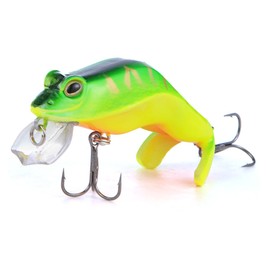 Cabo Diving Hard Plastic Frog Lure Fishing Bait, Dark Green
