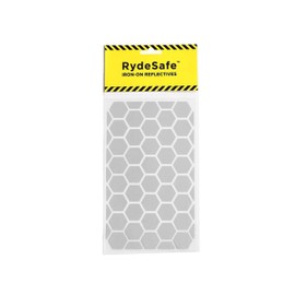 RydeSafe Iron-On Reflective Safety Decals - Large - Hexagons, Silver