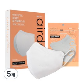 Airdays Wide Mask Medium KF94, 10-pack, 5 packs, White / 에어데이즈 와이드 마스크 중형 KF94, 10개입, 5개, 화이트