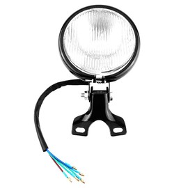 Keesno 5" Round Motorcycle Headlight, Motorbike Headlight 12V Universal Retro Motorbike Front Head Lights for Wide Range of Motorcycle Models (White len)