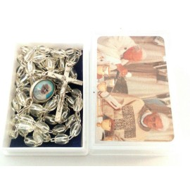 Pope Benedict Rosary Beads and Rosary Box Made in  italy - Stamped Italy