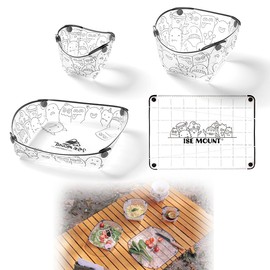 Renjzle Camping Bowl, Outdoor, Ultra Lightweight, Foldable, Tableware, Set of 4, Bowl, Plate, Cup, Mat, Travel, Picnic, Compact, Lightweight, Reusable, Multifunctional, Portable, Camping, Outdoor