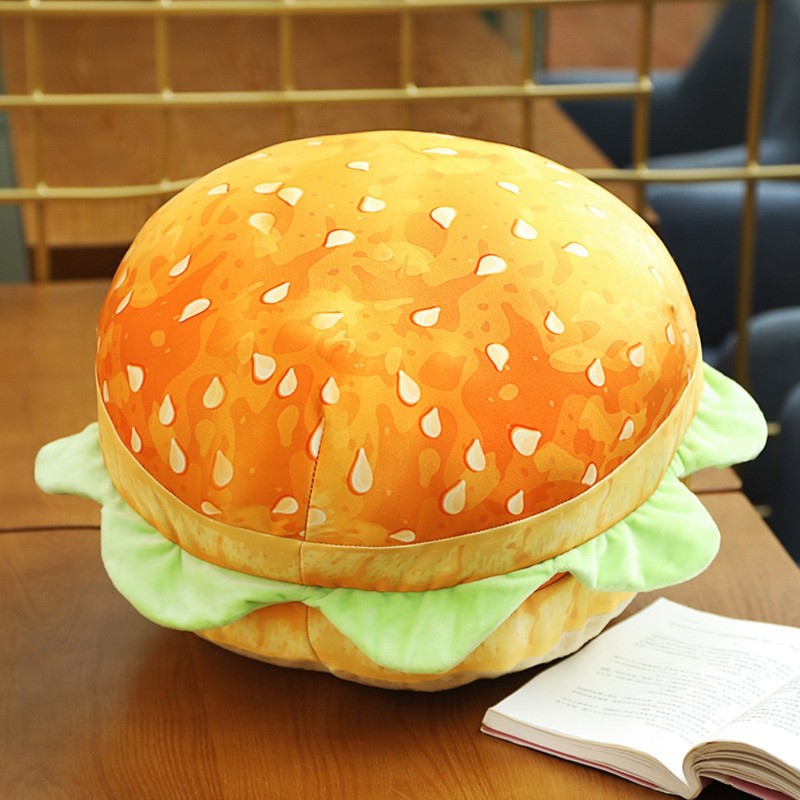 Simulation Bread Burger Shape Pillow Cute Food Plush Pillow Soft
