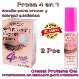 Prosa 4 en 1 Oil For Eyelash Growth & Crystal Protein Gel Treatment for Eyelash