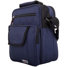 Unisex Canvas Style Multi-Functional Shoulder Cross Body Small Messenger Travel Work Utility Bag - Navy