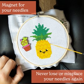 Needle Minder for Cross Stitch: Magnetic Needle Minder for Needlework, Cross Stitch and Embroidery. NeedleMinder Magnets for a Strong Magnetic Needle Keeper. 4X Cross Stitch Needle Minders Magnetic