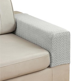 Stlemiko Couch Sofa Arm Chair Covers Set of 2 Polyester Stretch Arm Rest Covers for Sofa Recliner Chair Arm Covers Protectors with Twist Pins (Light Gray,M)