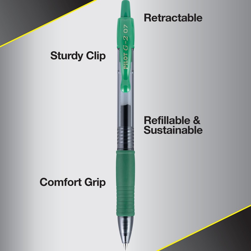 PILOT, G2 Premium Gel Roller Pens, Fine Point 0.7 mm,