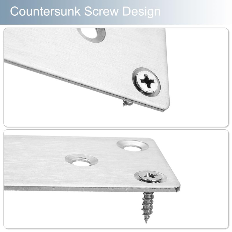 uxcell 3 Set Flat Repair Plates, 2 x 4 Inch