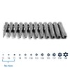 Bestgle 12pcs T5-T40 Torx Head Screwdriver Bit Set 1/4 Inch