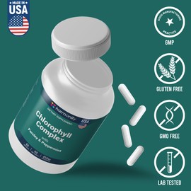 HARMONIFY Chlorophyll Capsules 450mg, Natural Chlorophyll Pills for Women & Men – Highly Bioavailable Chlorophyll Supplement – 120 Capsules
