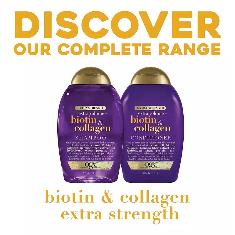 Ogx Shampoo Volumen Y Fuerza De Biotina Y Colageno 385ml