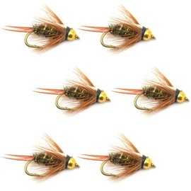The Fly Fishing Place Bead Head Prince Nymph Fly Fishing Flies - Set of 6 Flies Hook Size 12
