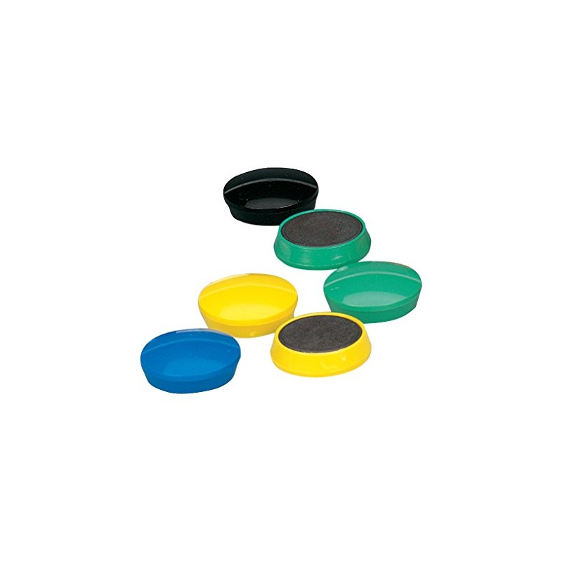 5 Star Office Round Plastic Covered Magnets 30mm Assorted [Pack