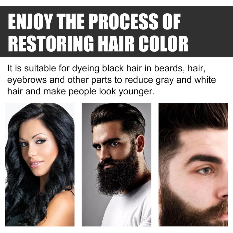 Bluemega Jabón Negro Para Cabello- Cuidado Capilar, Reduce las canas