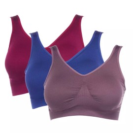 Rhonda Shear Sweetheart Ahh Bra 3-pack in Darks 630-931 , Size 2X