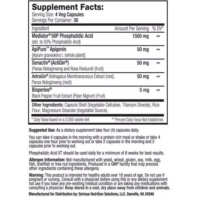 Serious Nutrition Solutions Phosphatidic Acid XT