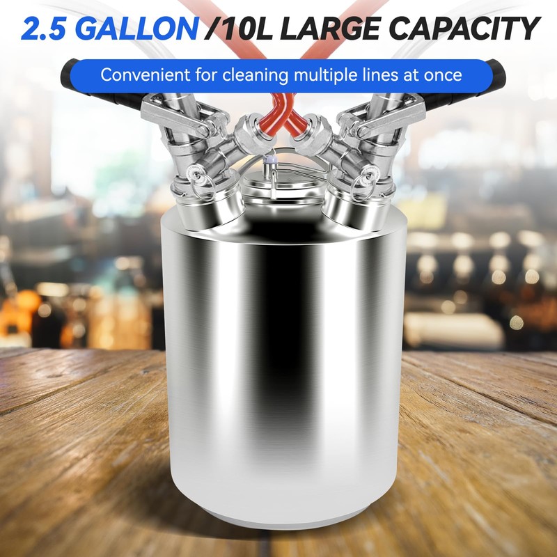DRKSBesto 2.5 Gallon / 10 L Kegerator Cleaning Kit, 304