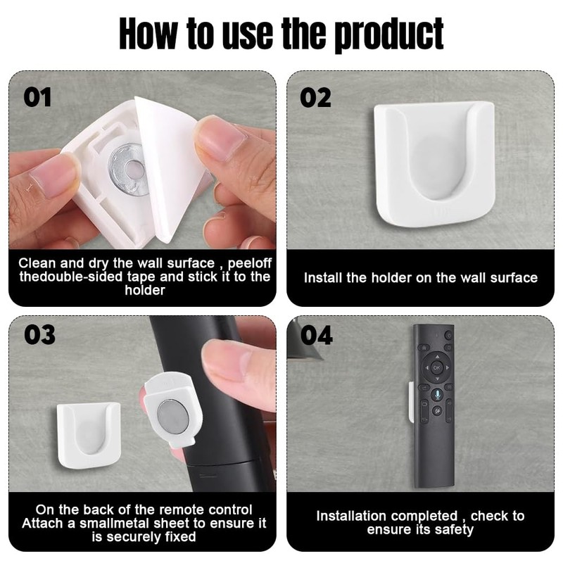 mizikuu Pack of 4 Magnetic Holder, Remote Control Holder, Wall