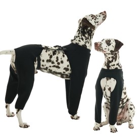 ROZKITCH Dog Sleeves to Prevent Licking for Four Legs, Dog Recovery Suit Provides Elbow Protections, Prevents Pet Leg Wounds from Licking and Biting, Dog Cone Collars Alternative Black 3XL