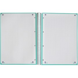 Oxford A4 European Book 1, Squared, 160 Pages with Coloured Borders, Touch Hard Cover, with Whiteboard, Pastel Mint