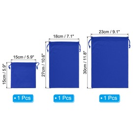 PATIKIL Ski Goggle Bag, 3 Pack Microfiber Pouch Protective Storage Case Sleeve, (5.9" x 5.9", 10.6" x 7.1", 11.8" x 9.1"), Blue