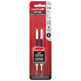 uni-ball Signo 207 Gel Pen Refill Ink, .5mm, Black, 2/Pkg.