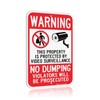Faittoo Large No Dumping Sign, Property Protected By Video Surveillance