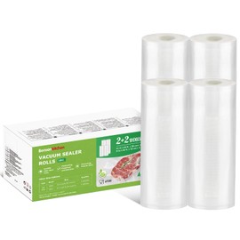 Bonsenkitchen VB42 Vacuum Rolls 2 Rolls 20 cm x 5 m + 2 Rolls 28 cm x 5 m Vacuum Film - Professional Vacuum Bags for Vacuum Sealer Food Vacuum Sealer Boil-Proof and Sous Vide Freezer Bags BPA-Free