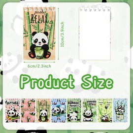 Boerni 8 Pcs Cute Panda Mini NotePads Kawaii Cartoon Spiral Pocket Notebook Animal Memo Notebooks Birthday Teacher Classroom Rewards Supplies for Kids Party Goody Bags Stuffers