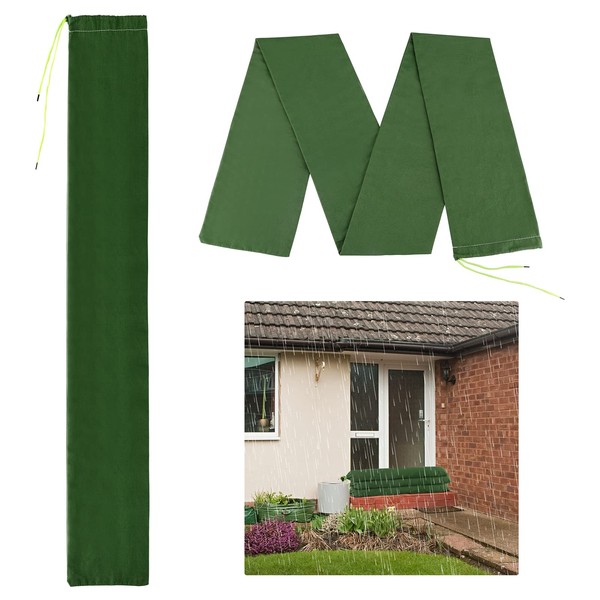 4 Pcs 19x150cm Long Canvas Sandbags, Thickened Canvas Flood Protection Sand Bags with Elastic Band for Doors and Windows Waterproof Treatment in Rainy Season