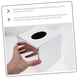 Homoyoyo Steel Square Tissue Box Cover Facial Tissue Holder Silver Square Tissue Holder for Bathroom Vanity Countertops Bedroom Dresser Night Stand
