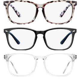 JNGTKL Blue Light Glasses Womens, 3 Pcs Blue Light Glasses, Beautiful and Stylish Blue Light Blocking Glasses, Computer Glasses Suitable for Women to Decorate Themselves and Prevent Blue Light