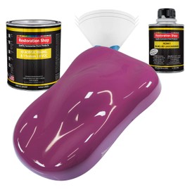 Restoration Shop - Magenta Acrylic Enamel Auto Paint - Complete Quart Paint Kit - Professional Single Stage High Gloss Automotive, Car, Truck, Equipment Coating, 8:1 Mix Ratio, 2.8 VOC