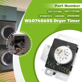 W10745655 Dryer Timer Fit for Whirlpool for Maytag for KitchenAid for Jenn-Air for Amana for Magic Chef Different Dryer Models 4KWED4605FW0 NED4655EW1 VDEW6511RW0 YIED4671EW0